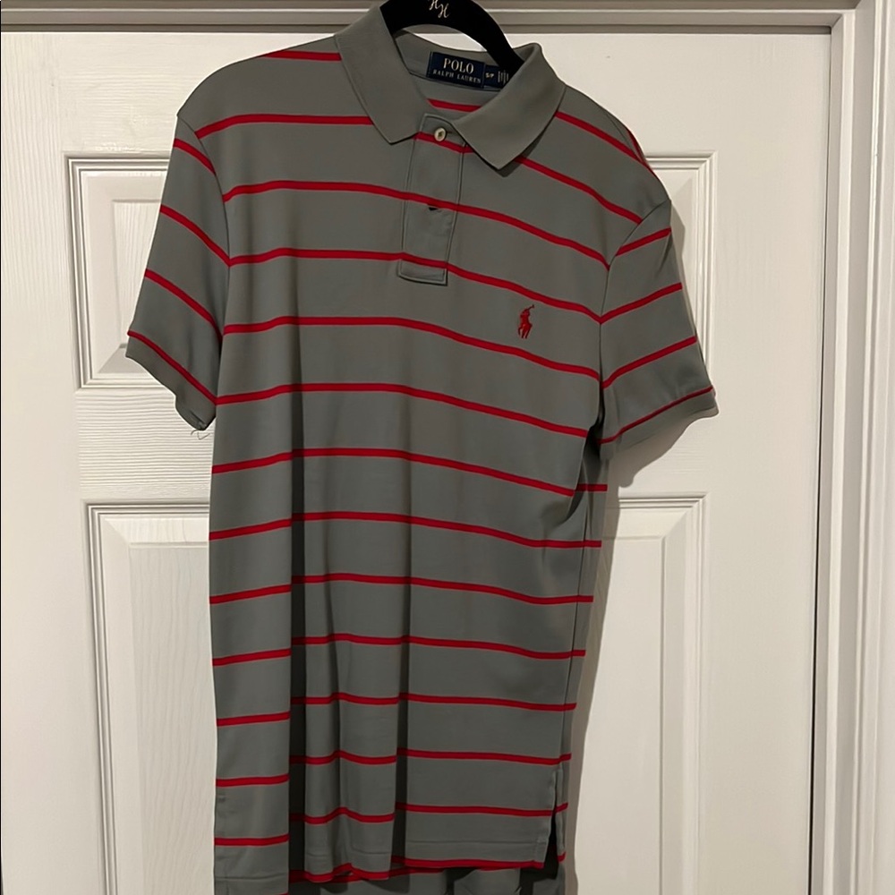 Polo by Ralph Lauren Gray Striped Polo Shirt